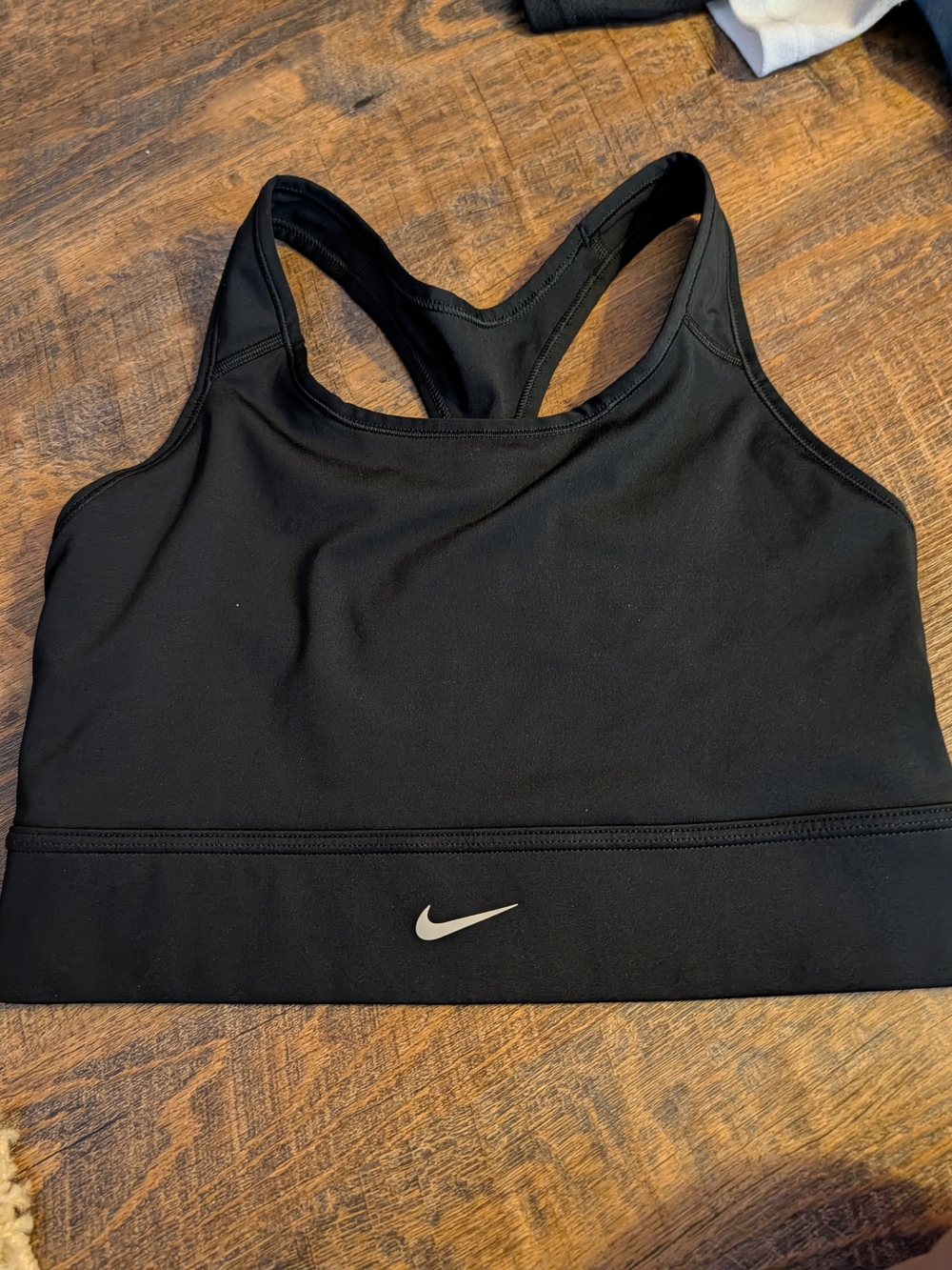 Nike Black Racerback Sports Bra with Reflective Swoosh